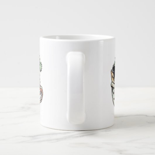 Niedlicher Cartoon Weihnachts-Elf Schlafen im Teec Jumbo-Tasse (Rückseite)