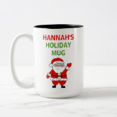 Niedlicher Cartoon Weihnachtsfeiertag Zweifarbige Tasse (Links)