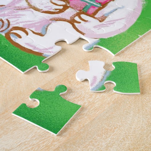 Niedlicher Cartoon Weihnachtskatze Tragen einer We Puzzle (Seite)