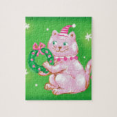 Niedlicher Cartoon Weihnachtskatzenruhe Puzzle (Vertikal)