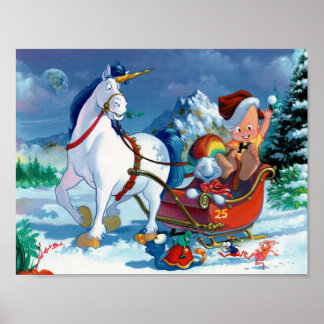 Niedlicher Cartoon Weihnachtsposter Poster