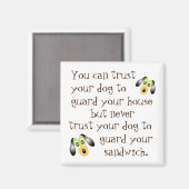 Niedlicher Cartoon Welpe & Funny Dog Sprichwort Magnet (Vorderseite/Rückseite)