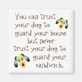 Niedlicher Cartoon Welpe & Funny Dog Sprichwort Magnet