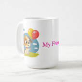 Niedlicher Cartoon Welpe Holloons Kaffeetasse (Vorderseite Links)