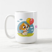 Niedlicher Cartoon Welpe Holloons Kaffeetasse (Links)