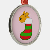 Niedlicher Cartoon-Welpe in der Silbernes Ornament (Rechts)