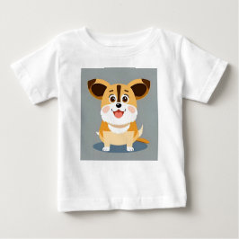 Niedlicher Cartoon Welpe mit adäquaten Ausdrücken Baby T-shirt
