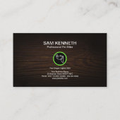 Niedlicher Cartoon-Welpen-hölzerner Visitenkarte (Rückseite)