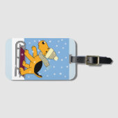 Niedlicher Cartoon-Welpen-Hund auf Gepäckanhänger (Vorderseite (Horizontal))