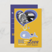 Niedlicher Cartoon Whale Unterricht im Valentine F Einladung (Vorne/Hinten)