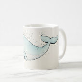 Niedlicher Cartoon Whale Zeichnend Kaffeetasse (VorderseiteRechts)