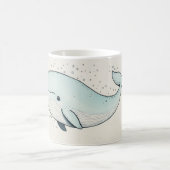 Niedlicher Cartoon Whale Zeichnend Kaffeetasse (Mittel)