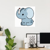 Niedlicher Cartoon Whimsical Elephant Poster (Heimbüro)