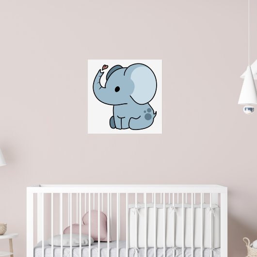Niedlicher Cartoon Whimsical Elephant Poster (Kinderzimmer 2)