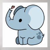 Niedlicher Cartoon Whimsical Elephant Poster (Vorne)
