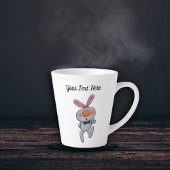 Niedlicher Cartoon White Bunny Bow Krawatten titel Milchtasse