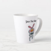 Niedlicher Cartoon White Bunny Bow Krawatten titel Milchtasse (Rechte Ecke)