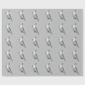 Niedlicher Cartoon Whiteface Cockatiel Parrot Bird Geschenkpapier (Flach)