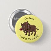 Niedlicher Cartoon Wildschweine und Blume Button (Vorne & Hinten)