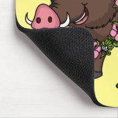 Niedlicher Cartoon Wildschweine und Blume Mousepad (Ecke)