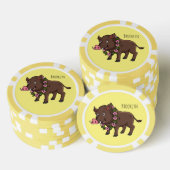 Niedlicher Cartoon Wildschweine und Blume Pokerchips (Stapel)