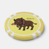 Niedlicher Cartoon Wildschweine und Blume Pokerchips (Einzeln)