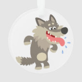 Niedlicher Cartoon Wolf Akrylus Ornament (Rückseite)