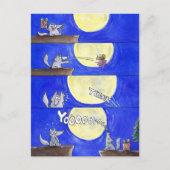 Niedlicher Cartoon Wolf Comic Danke, Postkarte (Vorderseite)