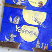 Niedlicher Cartoon Wolf Comic Danke, Postkarte