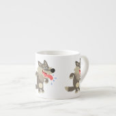 Niedlicher Cartoon Wolf Espresso Tasse (Vorderseite Rechts)
