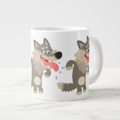Niedlicher Cartoon Wolf Jumbo Tasse (Vorderseite Rechts)