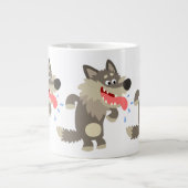 Niedlicher Cartoon Wolf Jumbo Tasse (Vorderseite)