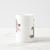 Niedlicher Cartoon Wolf Knochen China Tasse (Vorderseite)