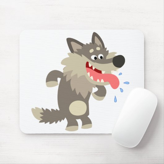 Niedlicher Cartoon Wolf Mousepad (Mit Mouse)