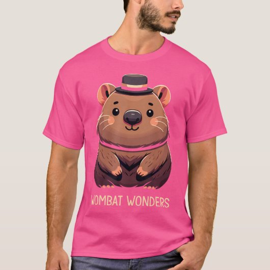 Niedlicher Cartoon Wombat Lover Funny Wombat Austr T-Shirt (Vorderseite)