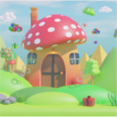 Niedlicher Cartoon Wonderland: Sonderschnitt Vinyl Aufkleber (Vorderseite)