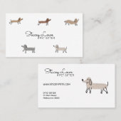 Niedlicher Cartoon Wurstwaren Haustiere Sitter | D Visitenkarte (Vorne/Hinten)