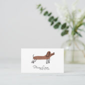 Niedlicher Cartoon Wurstwaren Haustiere Sitter | D Visitenkarte (Stehend Vorderseite)