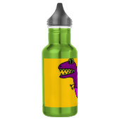 Niedlicher Cartoon wütend lila Dinosaurier Edelstahlflasche (Links)