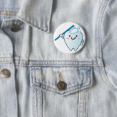 Niedlicher Cartoon Zahnbürste mit Zahnbürste Button (Beispiel)