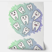 Niedlicher Cartoon Zähne - Kinder Zahngesundheit Tapete (Abrollen)