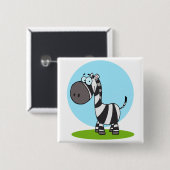 niedlicher Cartoon Zebra Button (Vorne & Hinten)