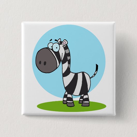 niedlicher Cartoon Zebra Button (Vorderseite)