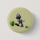 Niedlicher Cartoon Zebra Duck Button (Vorderseite)