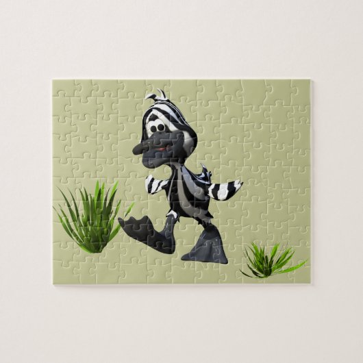 Niedlicher Cartoon Zebra Duck Puzzle (Horizontal)