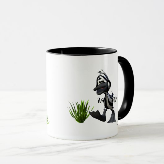Niedlicher Cartoon Zebra Duck Tasse (VorderseiteRechts)