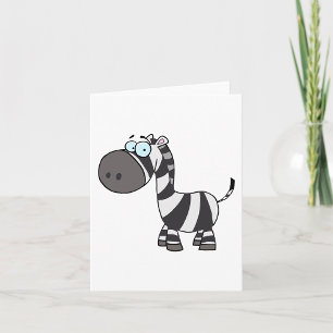 Niedlicher Cartoon Zebra Funny Animal Character Karte