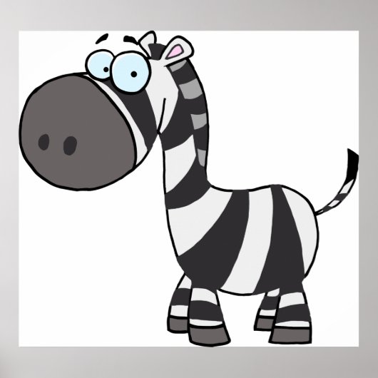 Niedlicher Cartoon Zebra Funny Animal Character Poster (Vorne)