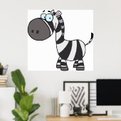 Niedlicher Cartoon Zebra Funny Animal Character Poster (Heimbüro)