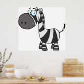 Niedlicher Cartoon Zebra Funny Animal Character Poster (Küche)